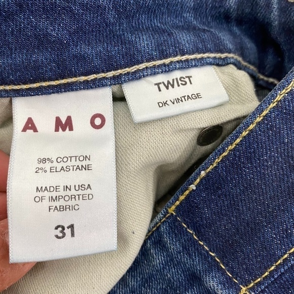 AMO Twist In Dark Vintage Ankle Jeans Medium Wash SZ 31 - Picture 6 of 8